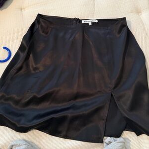 Reformation black silk skirt
